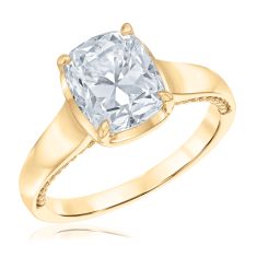 3ct Old Mine Cut Lab Grown Diamond 14k Yellow Gold Solitaire Engagement Ring - 80th Anniversary Limited Edition 3ct Old Mine Cut Lab Grown Diamond 14k Yellow Gold Solitaire Engagement Ring - 80th Anniversary Limited Edition
