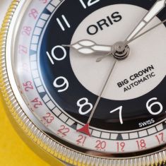 Oris Big Crown Pointer Date Bullseye Grey and Black Dial Black Leather Strap Watch 38mm - 754 7779 4061-07 5 19 25