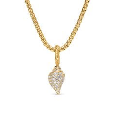 David Yurman Pave Shell Amulet in 18K Yellow Gold with Diamonds, 12.8mm