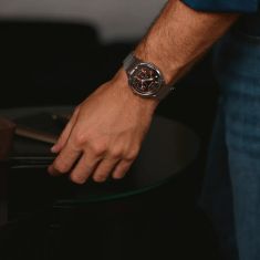 Bulova CURV Chronograph 10th Anniversary Edition Brown Dial Stainless Steel Watch Set 41.5mm - 96K117