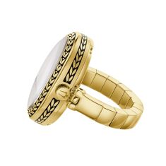 Bulova Archive Series Ivory Dial Gold-Tone Stainless Ring Watch 17mm - 97L188