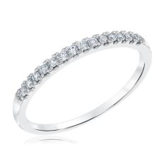 1/6ctw Round Diamond 14k White Gold Wedding Band - Embrace Collection