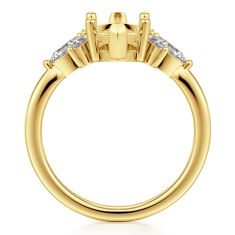 Gabriel & Co. Bleine 1/3ctw Diamond Cluster Marquise 14k Yellow Gold Engagement Ring Setting
