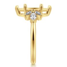Gabriel & Co. Bleine 1/3ctw Diamond Cluster Marquise 14k Yellow Gold Engagement Ring Setting
