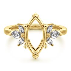 Gabriel & Co. Bleine 1/3ctw Diamond Cluster Marquise 14k Yellow Gold Engagement Ring Setting Gabriel & Co. Bleine 1/3ctw Diamond Cluster Marquise 14k Yellow Gold Engagement Ring Setting