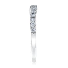 1/3ctw Diamond 14k White Gold Curved Wedding Band - Embrace Collection