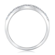 1/3ctw Diamond 14k White Gold Curved Wedding Band - Embrace Collection