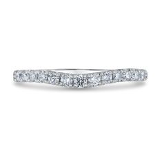 1/3ctw Diamond 14k White Gold Curved Wedding Band - Embrace Collection