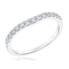 1/3ctw Diamond 14k White Gold Curved Wedding Band - Embrace Collection
