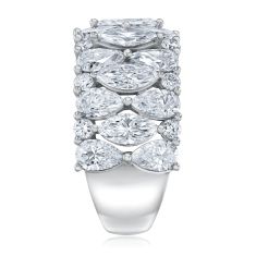 4ctw Mixed Shape Lab Grown Diamond 14k White Gold Band - 80th Anniversary Limited Edition