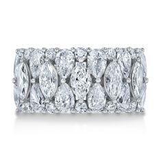4ctw Mixed Shape Lab Grown Diamond 14k White Gold Band - 80th Anniversary Limited Edition