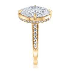 5 3/8ctw Oval Lab Grown Diamond 14k Yellow Gold Hidden Halo Engagement Ring - 80th Anniversary Limited Edition