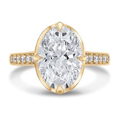 5 3/8ctw Oval Lab Grown Diamond 14k Yellow Gold Hidden Halo Engagement Ring - 80th Anniversary Limited Edition