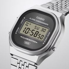 Casio Vintage Grey Dial Stainless Steel Digital Watch 39x36.8mm - A140WE-8A