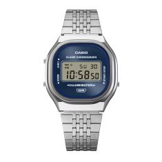 Casio Vintage Navy Blue Dial Stainless Steel Digital Watch 39x36.8mm - A140WE-2A