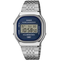 Casio Vintage Navy Blue Dial Stainless Steel Digital Watch 39x36.8mm - A140WE-2A