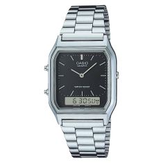 Casio Vintage Black Dial Stainless Steel Analog-Digital Watch 38.8x29.8mm - AQ230A-1DMQY 1