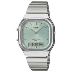 Casio Vintage Light Blue Dial Stainless Steel Analog-Digital Watch 40.9x35.8mm - AQ240E-2A Casio Vintage Light Blue Dial Stainless Steel Analog-Digital Watch 40.9x35.8mm - AQ240E-2A