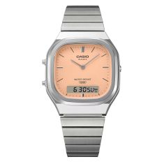 Casio Vintage Matte Orange Dial Stainless Steel Analog-Digital Watch 40.9x35.8mm - AQ240E-4A