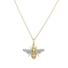 Roberto Coin Tiny Treasures 1/8ctw Diamond Bumblebee 18k Yellow Gold Pendant Necklace Roberto Coin Tiny Treasures 1/8ctw Diamond Bumblebee 18k Yellow Gold Pendant Necklace