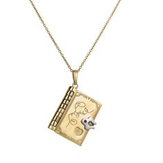 Roberto Coin Tiny Treasures Love Story Book 18k Yellow Gold Pendant Necklace 1