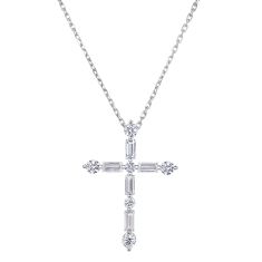 Roberto Coin Classic 1/2ctw Diamond Mixed Cut 18k White Gold Cross Pendant Necklace Roberto Coin Classic 1/2ctw Diamond Mixed Cut 18k White Gold Cross Pendant Necklace