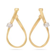 Marco Bicego Marrakech 18K Yellow Gold Infinity Coil Hoops with Diamonds 1
