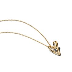 Pandora Essence Organically Shaped Stone-Set Heart Gold-Plated Pendant Necklace Pandora Essence Organically Shaped Stone-Set Heart Gold-Plated Pendant Necklace