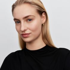 Pandora Essence Organically Shaped Stone-Set Gold-Plated Hoop Earrings