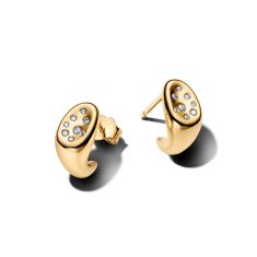 Pandora Essence Organically Shaped Stone-Set Gold-Plated Stud Earrings Pandora Essence Organically Shaped Stone-Set Gold-Plated Stud Earrings