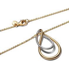 Pandora Essence Two-Tone Double Gold-Plated Pendant Necklace