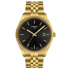 Tissot Ballade Guilloche Black Dial Gold-Plated Stainless Steel Watch 40mm - T1564103305100 Tissot Ballade Guilloche Black Dial Gold-Plated Stainless Steel Watch 40mm - T1564103305100