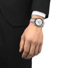Tissot PR516 Chronograph Quartz White Dial Stainless Steel Watch 40mm - T1494171101100