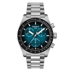 Tissot PR516 Chronograph Quartz Blue Gradient Dial Stainless Steel Watch 40mm - T1494171104101
