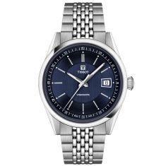 Men's Tissot Visodate Blue Dial Stainless Steel Watch 39mm - T1574071104100