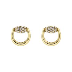 Gucci Horsebit 1/7ctw Diamond 18k Yellow Gold Stud Earrings 1