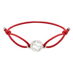 Gucci Interlocking Sterling Silver Red Cord Bracelet Gucci Interlocking Sterling Silver Red Cord Bracelet