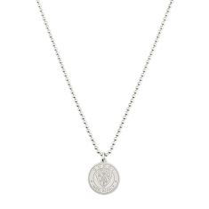 Gucci GG and Bee Engraved Sterling Silver Dog Tag Pendant Necklace