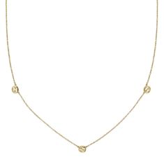 Gucci Interlocking G Three Station 18k Gold Pendant Necklace 1