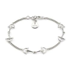 Gucci Staffa Three Station Sterling Silver Chain Bracelet 1