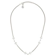 Gucci Staffa Three Station Sterling Silver Chain Necklace 1