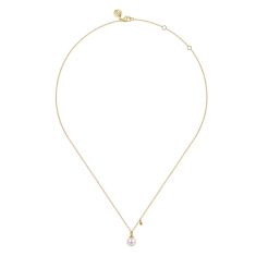 Gabriel & Co. Freshwater Cultured Pearl 14k Yellow Gold Pendant Necklace