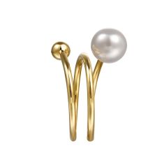 Gabriel & Co. Freshwater Cultured Pearl 14k Yellow Gold Bypass Ring