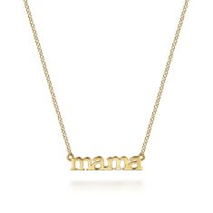 Gabriel & Co. 14k Yellow Gold Mama Bar Pendant Necklace
