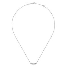 Gabriel & Co. 1/10ctw Diamond 14k White Gold Lusso Bar Necklace