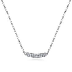 Gabriel & Co. 1/10ctw Diamond 14k White Gold Lusso Bar Necklace Gabriel & Co. 1/10ctw Diamond 14k White Gold Lusso Bar Necklace