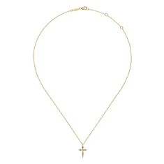 Gabriel & Co. Diamond Accent 14k Yellow Gold Kaslique Cross Pendant Necklace