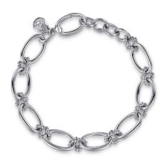 Gabriel & Co. Sterling Silver Bujukan Oval Link Bracelet 1