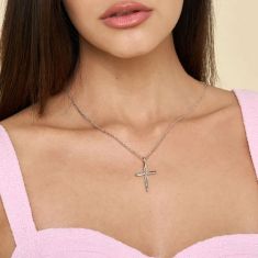 Gabriel & Co. Sterling Silver Cross Bujukan Pendant Necklace