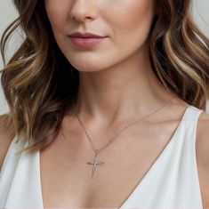 Gabriel & Co. Sterling Silver Cross Bujukan Pendant Necklace